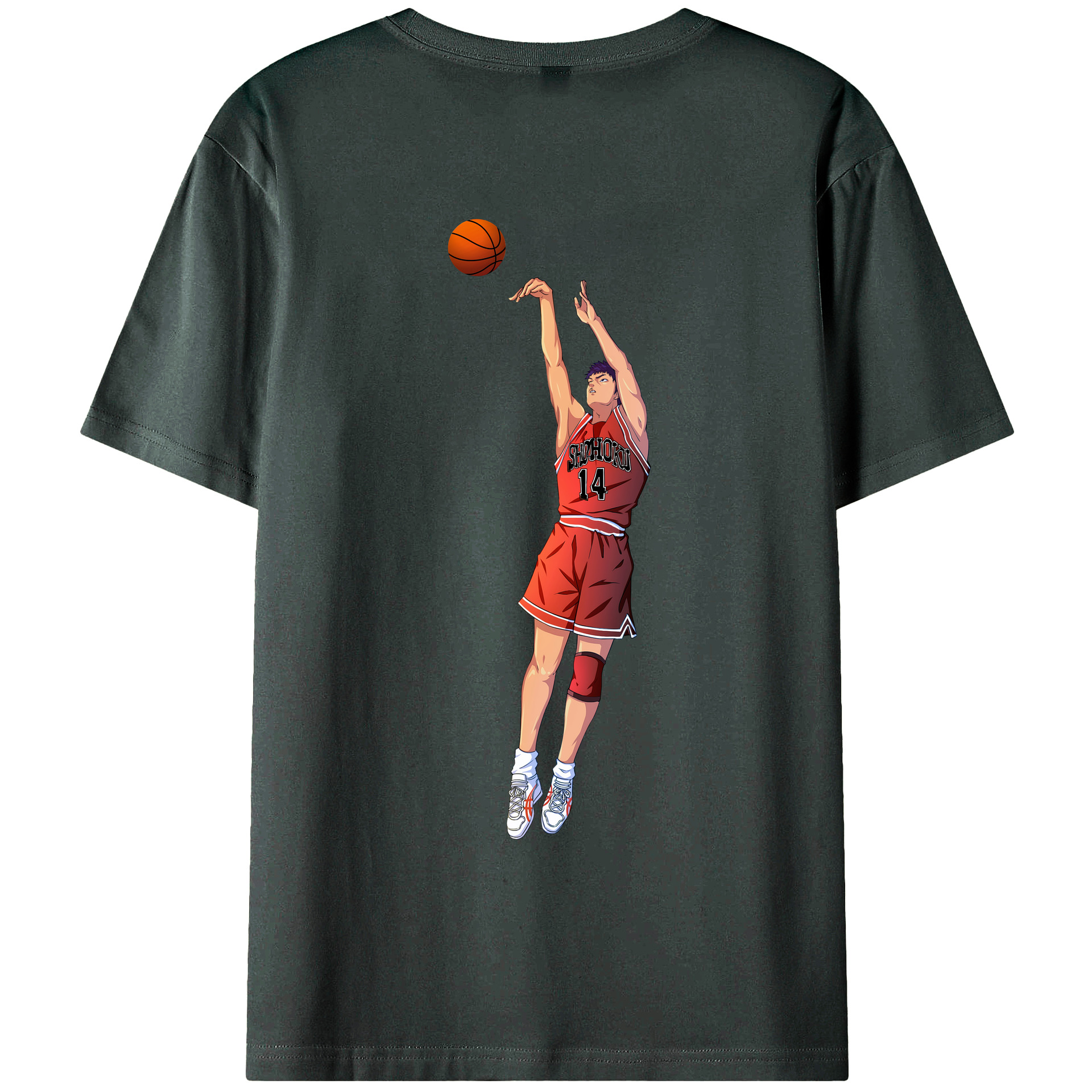 （画像用） SLAM DUNK／スラムダンク 綿100％ メンズ半袖Tシャツ（バックプリント） 通気性